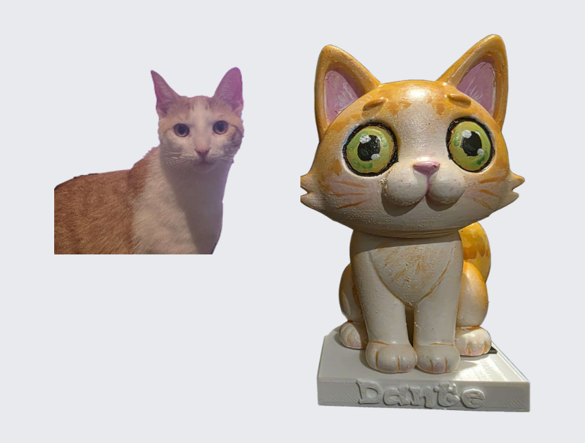 Orange Cat 3D Sculpture