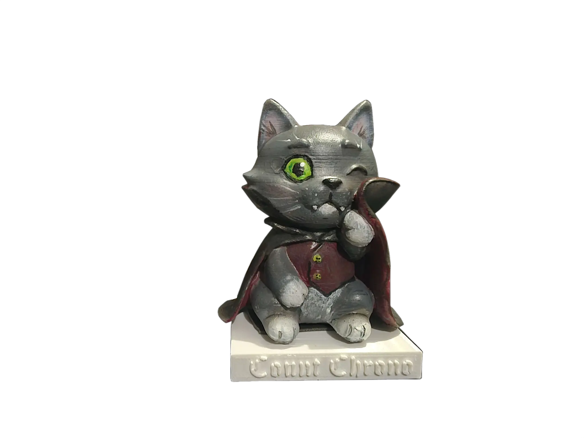 Gray Cat Detailed Sculpture